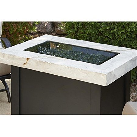 THE OUTDOOR GREATROOM CO OutdoorGreatroom Grey Glass Fire Pit Burner Cover 12 x 24 in. 1224-GREY-GLASS-COVER